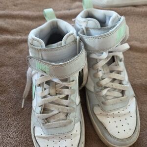 Nike Kids White and Mint High-Top Sneakers